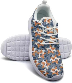 Camouflage Orange Star Baseball Girl Skateboard Casual Shoes Simple Classic Running Shoes