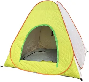 Camping Tent Ice Fishing Tent Winter Warm Tent Portable Windproof 2 Person for Camping Hiking Traveling Climbing and Fishing Quick Setup Triangle Canvas Little Surprise, 190X190X130cm