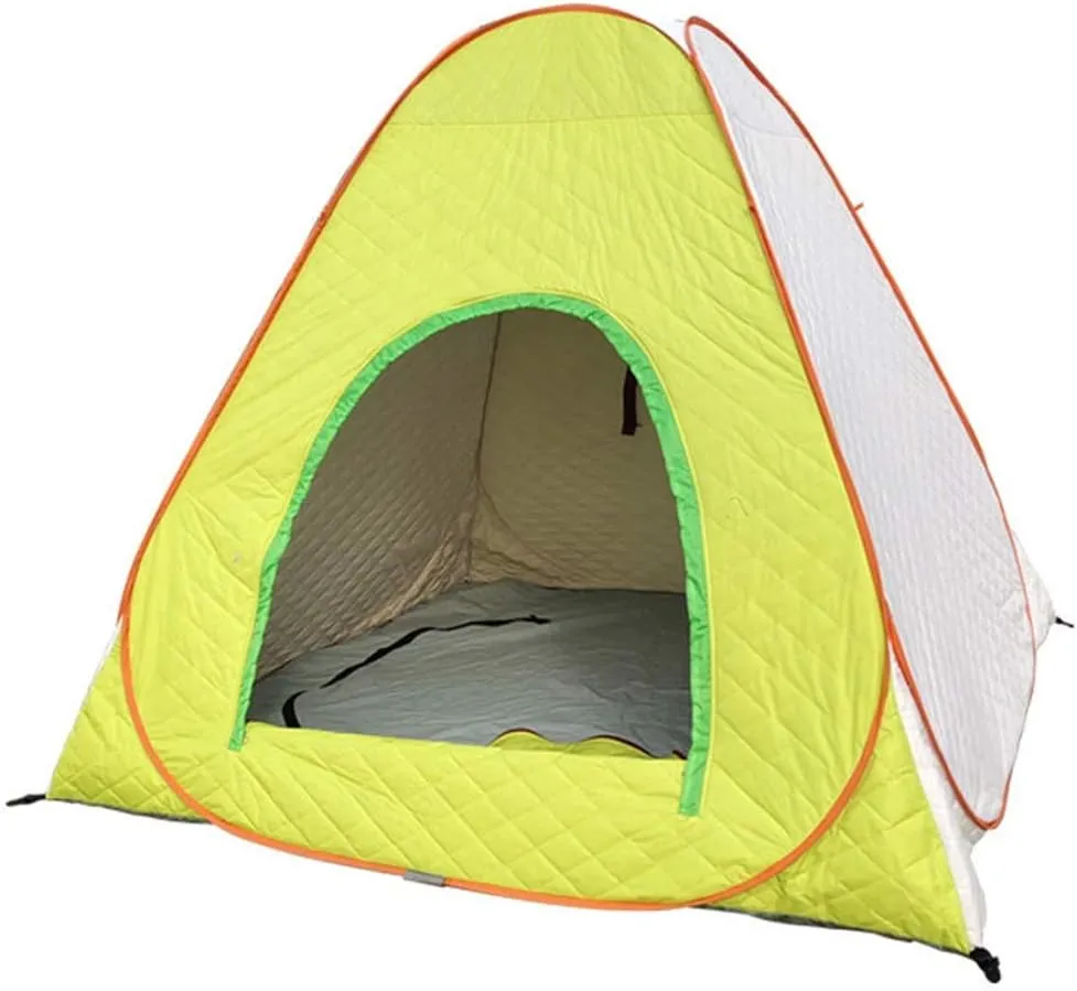 Camping Tent Ice Fishing Tent Winter Warm Tent Portable Windproof 2 Person for Camping Hiking Traveling Climbing and Fishing Quick Setup Triangle Canvas Little Surprise, 190X190X130cm