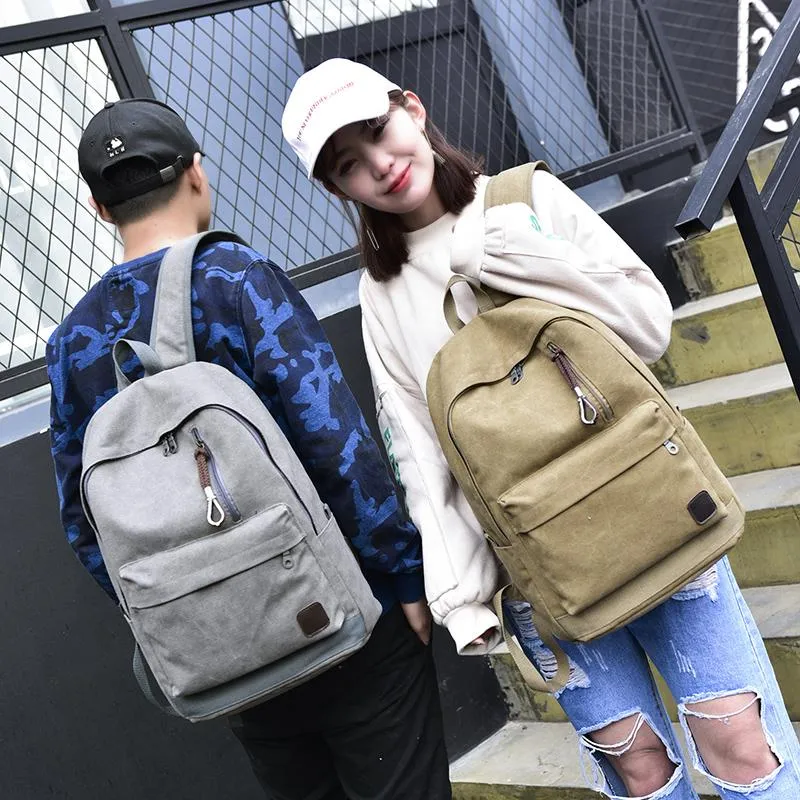 Canvas Backpacks Large School Bags For Teenager Boys Girls