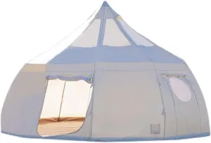 Canvas Bell Tent, 5m Yurt Tent with Stove Jack, Waterproof and Breathable Wall Tent Waterproof 4 Season Luxury Family Camping Yurt Tent Large Hot Tent