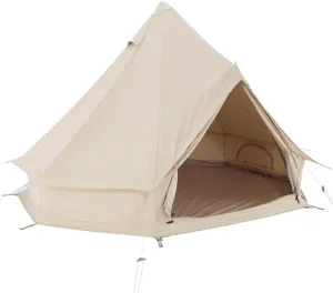 Canvas Bell Tent - Mongolian Yurt Tent 4-Season Double Layers Teepee Pyramids Indian Tent for Family Camping Outdoor Hunting