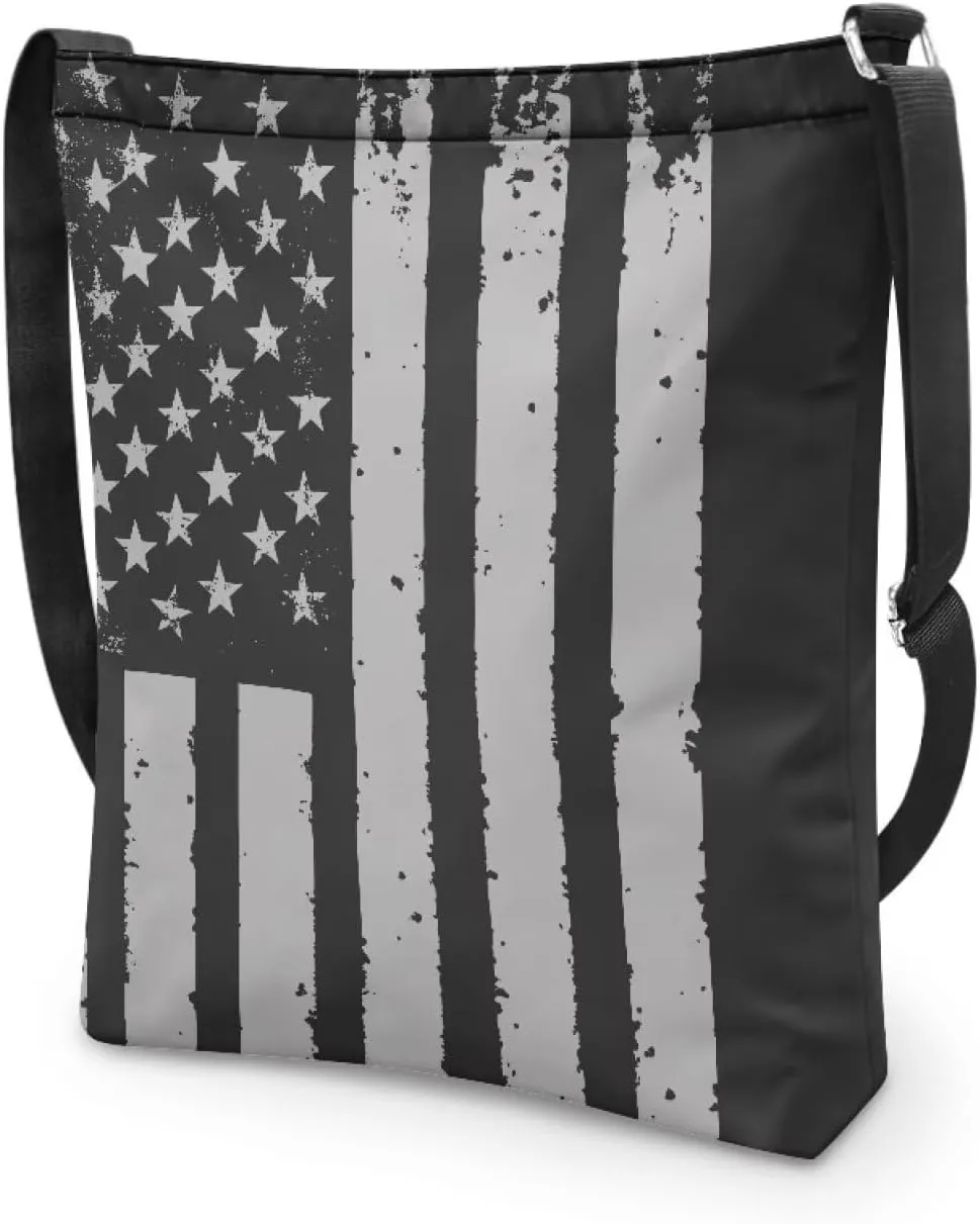Canvas Crossbody Tote Bag for Women Shoulder Handbag Large Capacity Work Travel Purse with Zipper Pocket