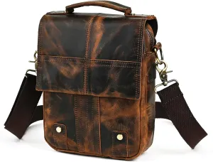 Canvas   Genuine Leather Travel A4 Tote Satchel Messenger Cross-body One Shoulder Bag For Men Male FB144