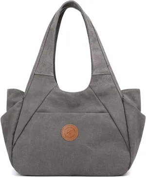 Canvas Handbag Women Shoulder Bag Multi-Pockets Top Handle Bag Large Capacity Tote Bag Clutch Bag Casual Hobo Bag