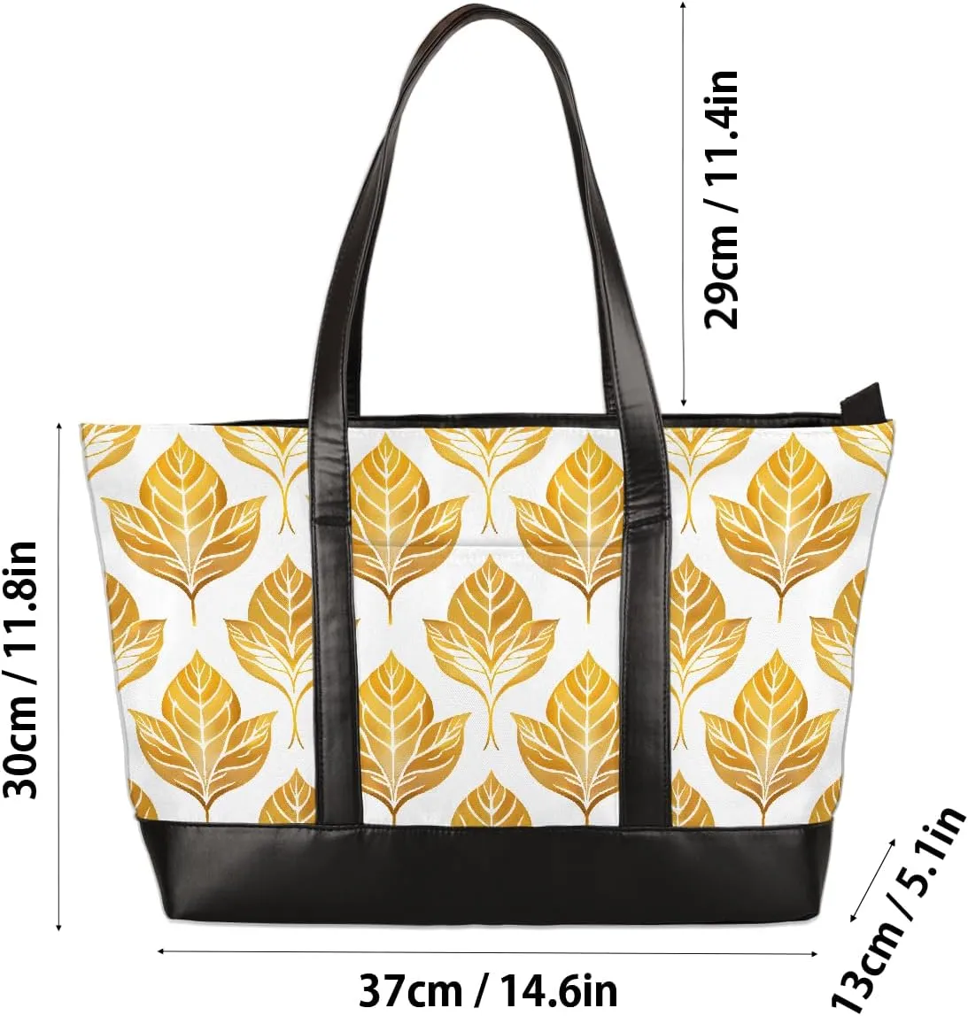Canvas Laptop Tote Bag for Women Fruit Lemon Yellow Realistic 15.6 Inch Large Capacity Computer Bag