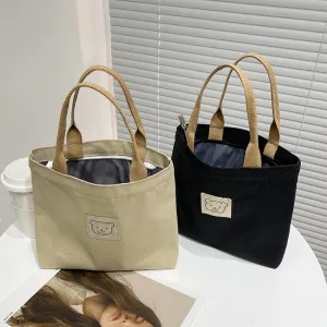 Canvas Large Capacity Commuter Lunch Simple Handbags