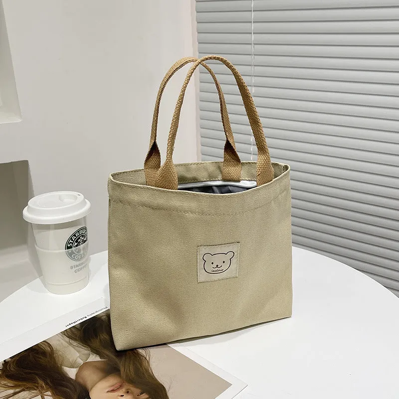 Canvas Large Capacity Commuter Lunch Simple Handbags