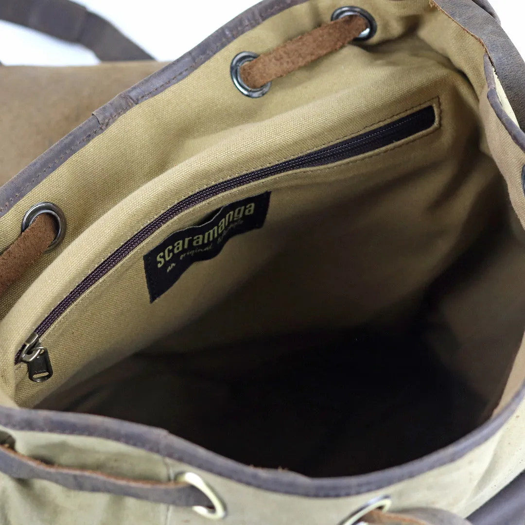 Canvas Leather Backpack Large - Women's