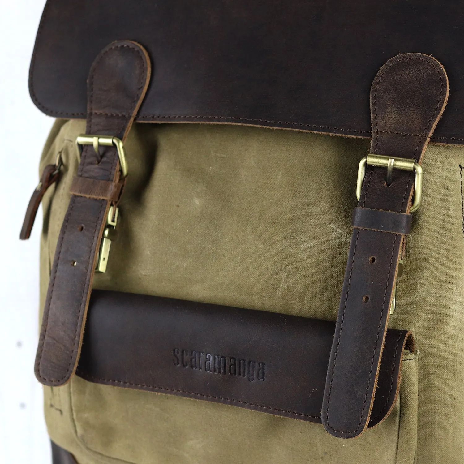 Canvas Leather Backpack Large - Women's