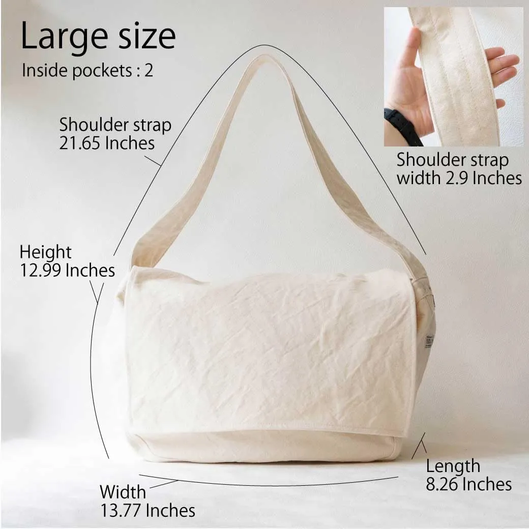 Canvas News Paper Bag Cotton100% japan Washable Sholder Bag Large capacity (VC-5)