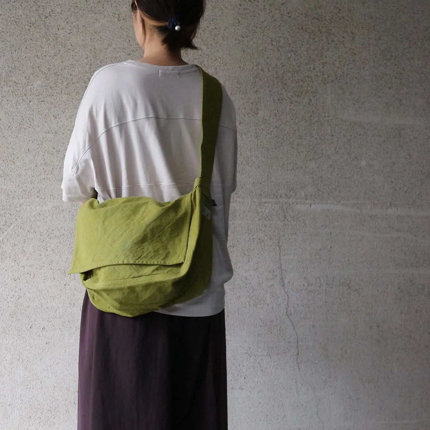 Canvas News Paper Bag Cotton100% japan Washable Sholder Bag Large capacity (VC-5)