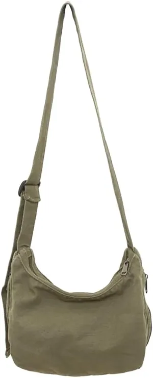 Canvas Shoulder Handbag Casual Vintage Tote Bag Adjustable Shoulder Strap Crossbody Bag