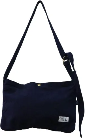 Canvas Shoulder Pouch Cotton100% japan Washable Adjustable Lightweight Soft Zipper Bag (VC-38)