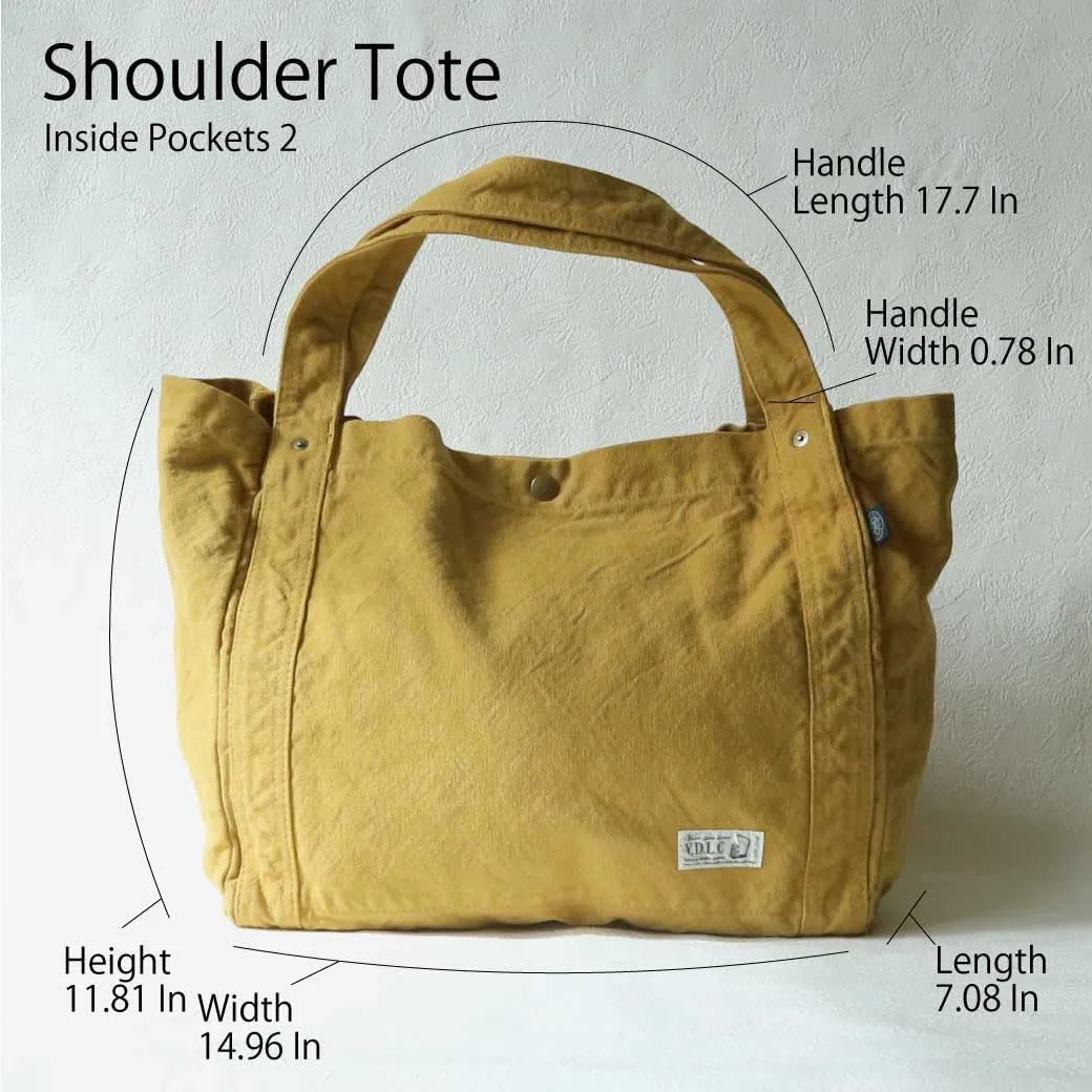 Canvas Shoulder Tote Bag Cotton100% japan Washable Daily use Large capacity Shopping Bag (VC-25)