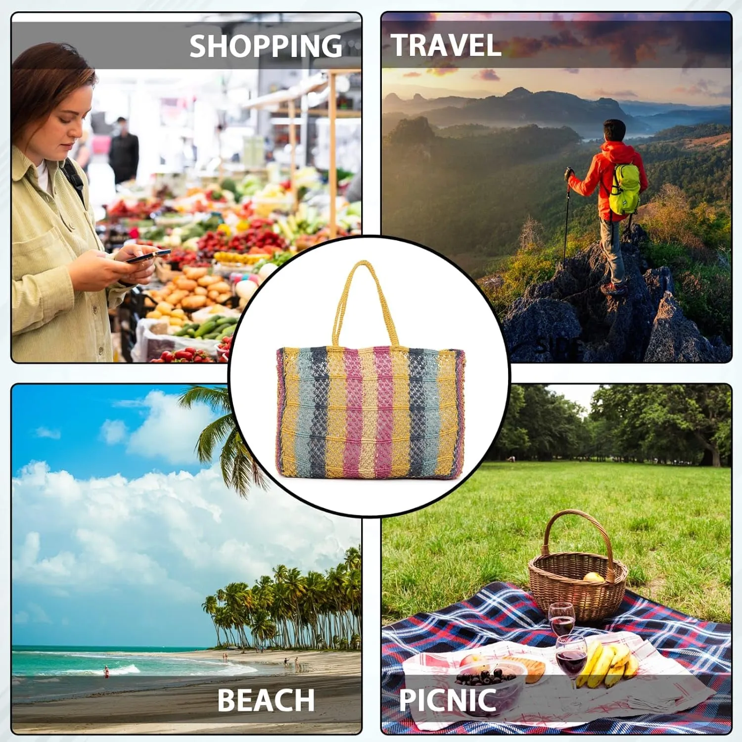Canvas Tote Bag for Women | Printed Multipurpose Cotton Bags | Cute Hand Bag for Girls