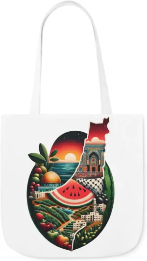 Canvas Tote Bag, Free Palestine Map Flag Keffiyeh, Activist Shoulder Bag, Protest Tote, Political Tote