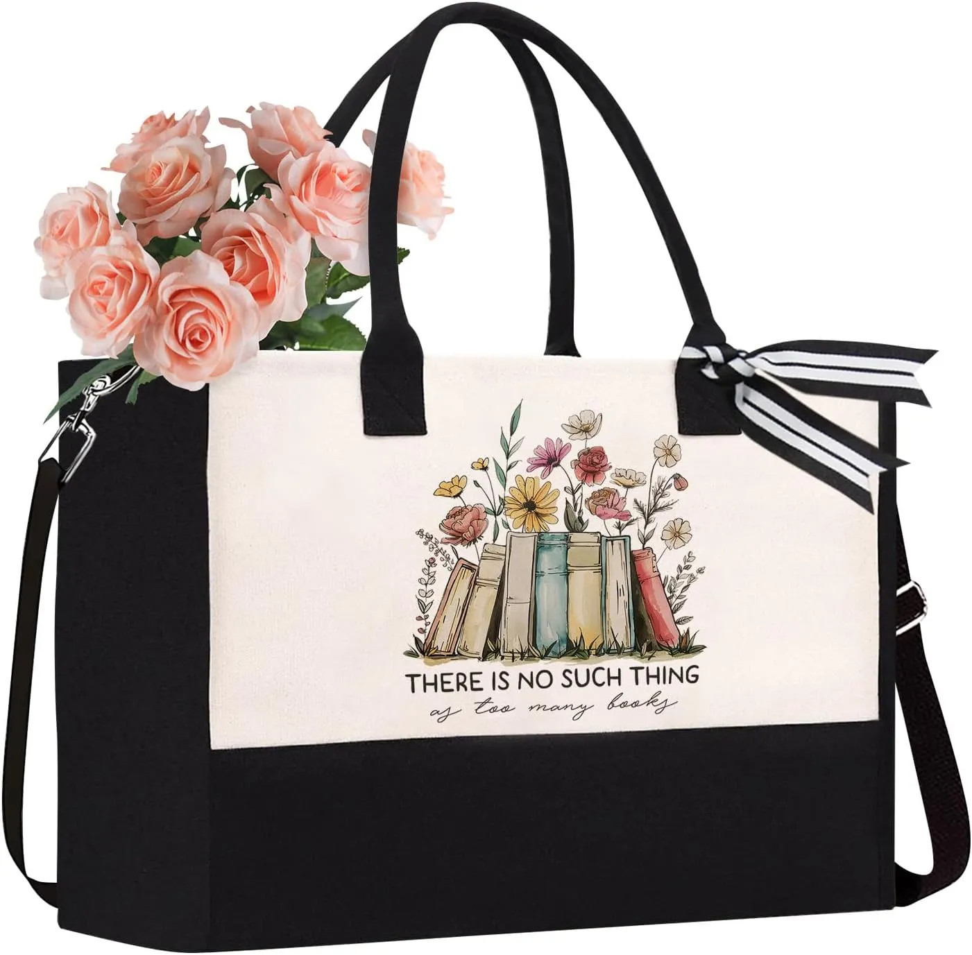 Canvas Tote Bag Gifts for Book Lovers, Birthday Tote Bag for Book Lovers, Librarians and Readers, Bookish Gifts