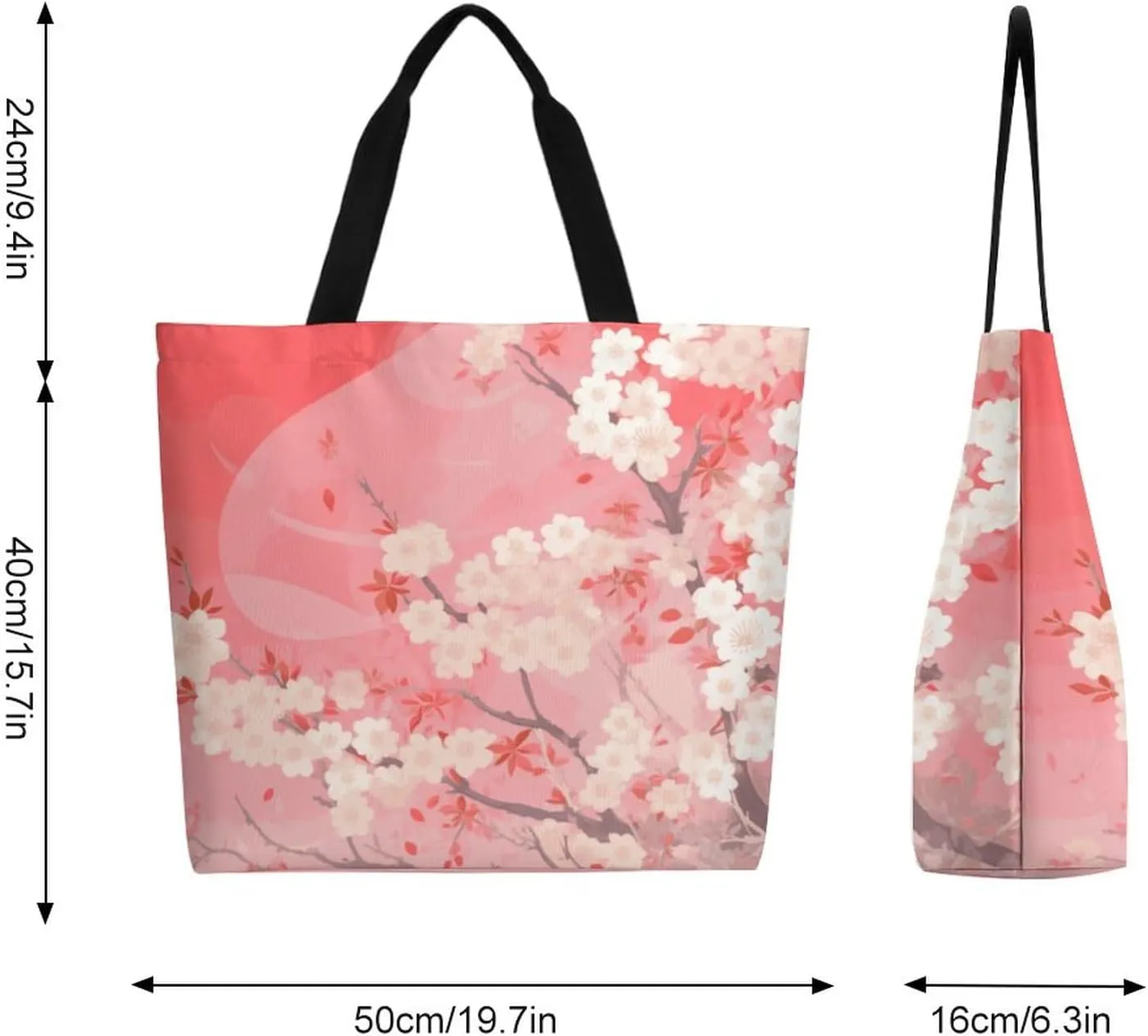 Canvas Tote Bag Large Casual Shoulder Bag for Women Handbag Reusable Beach Shopping Gym Picnic Travel Grocery Bag