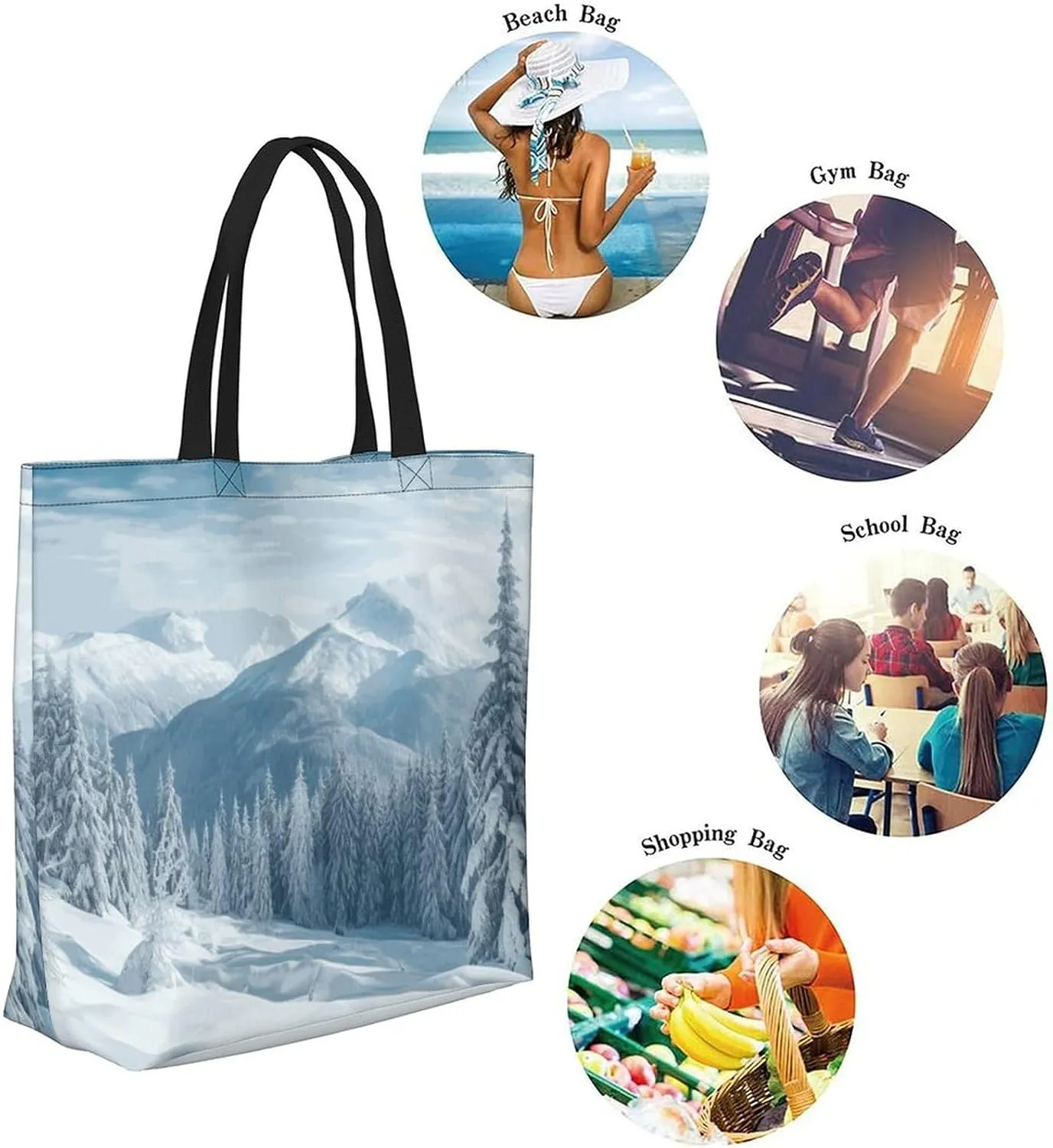 Canvas Tote Bag Large Women Casual Shoulder Bag Handbag Reusable Beach Shopping Grocery Bag For Outdoors
