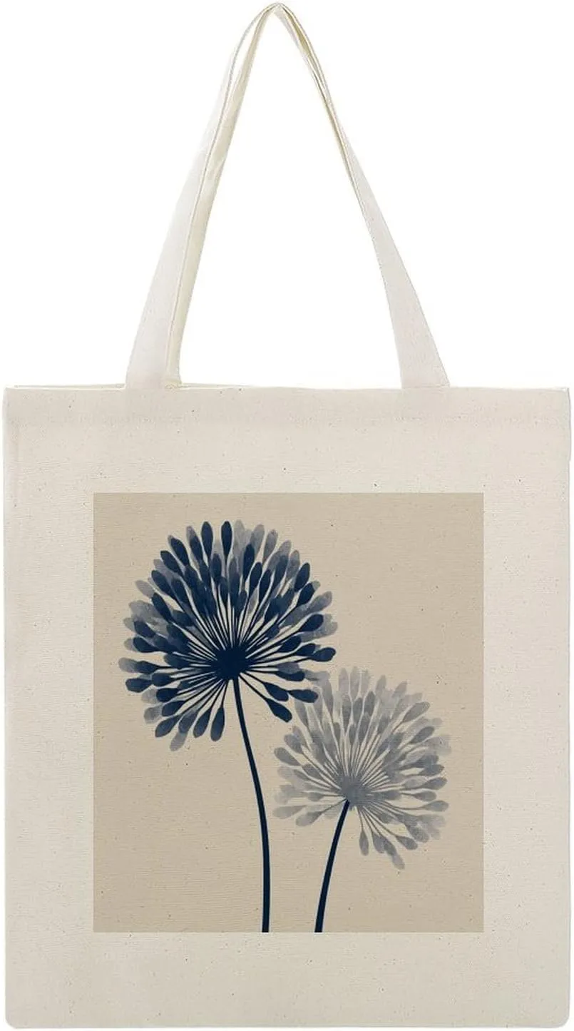 Canvas Tote Bag,Simple Two Dandelions Handbags for Women Shoulder Bag
