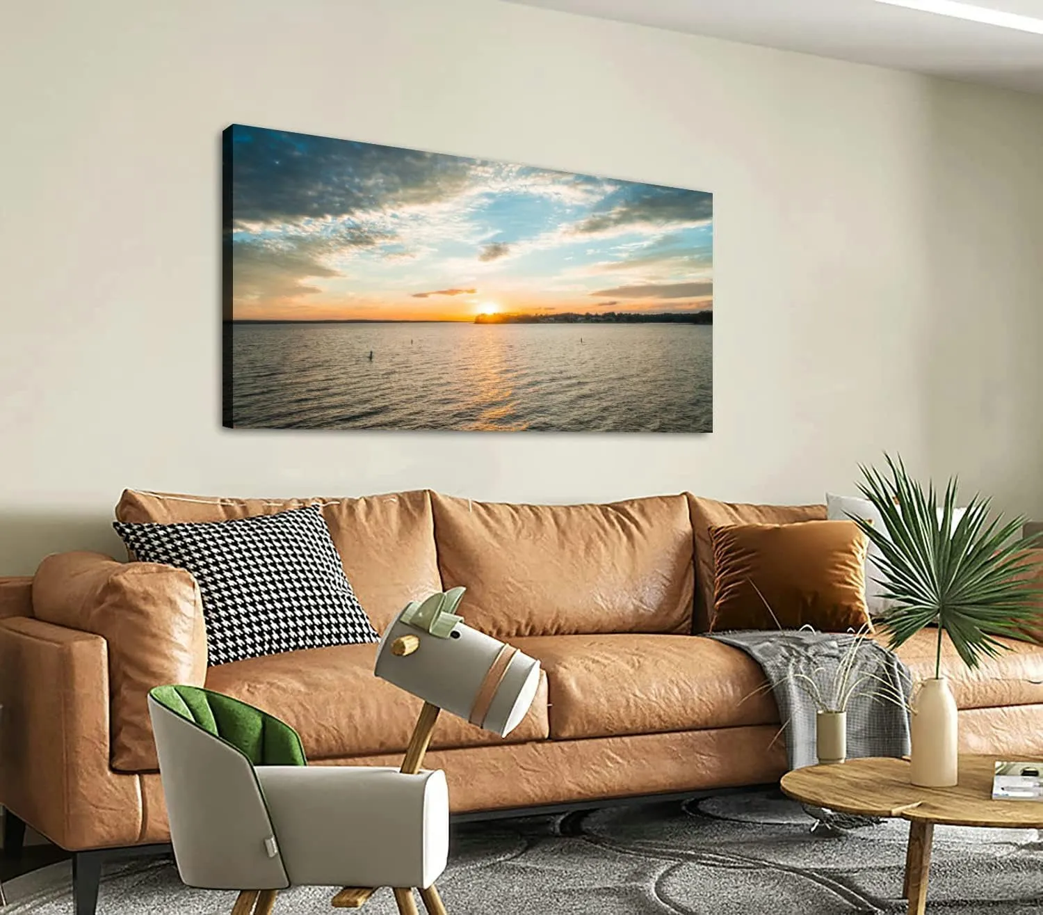 Canvas Wall Art for Living Room Bedroom Lake Murray Columbia South Carolina Big Large Wall Art Decor Framed Painting Wall Pictures Prints Artwork Office