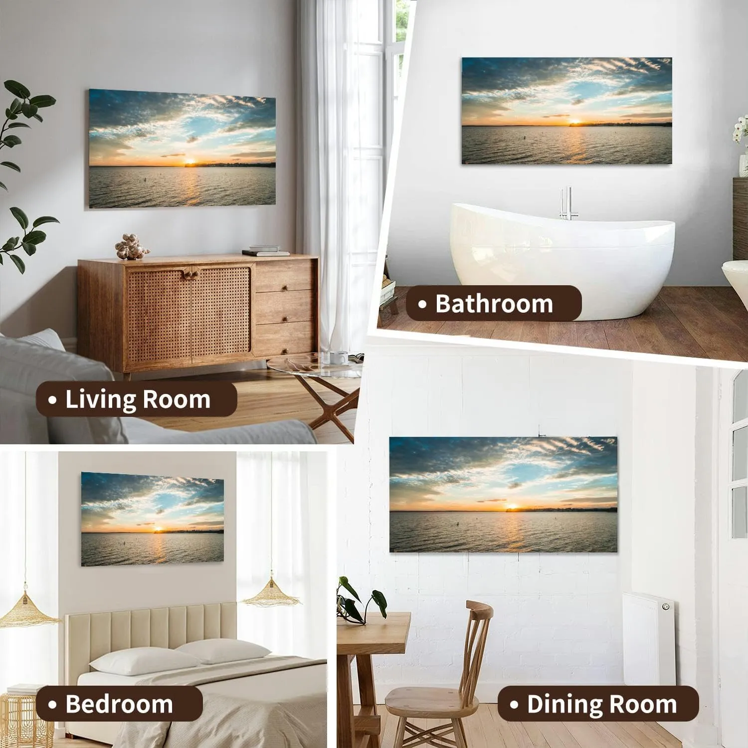 Canvas Wall Art for Living Room Bedroom Lake Murray Columbia South Carolina Big Large Wall Art Decor Framed Painting Wall Pictures Prints Artwork Office