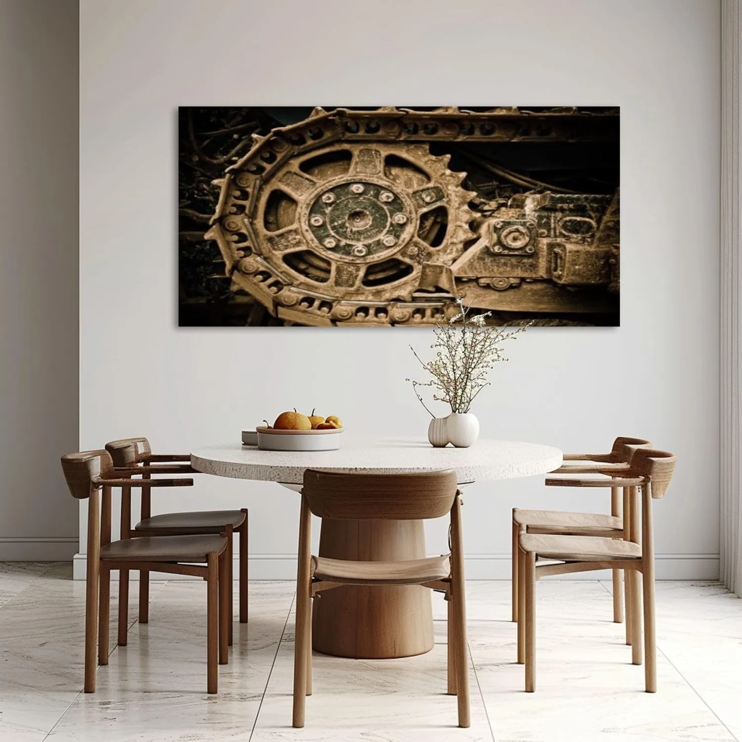 Canvas Wall Art for Office Living Room Bedroom Grunge closeup view buldozer wheel Wall Art Painting Artwork Wall Decor Framed Wall Art 30"x60"
