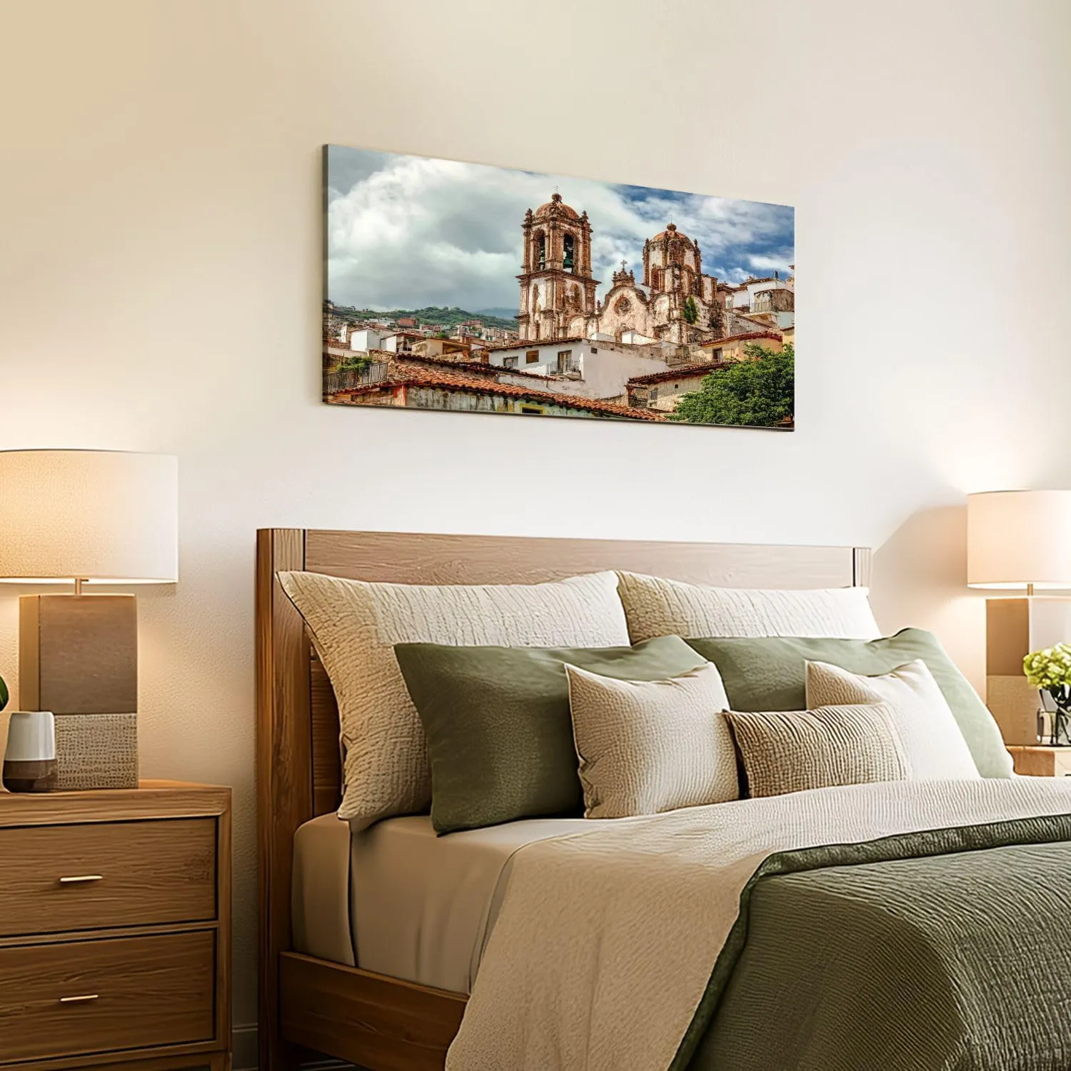 Canvas Wall Art Prints A beautiful cityscape historic center Taxco central Mexico Large Framed Wall Art Painting Artwork Poster Hanging Home Decor for Living Room Office Bathroom 20"x40"