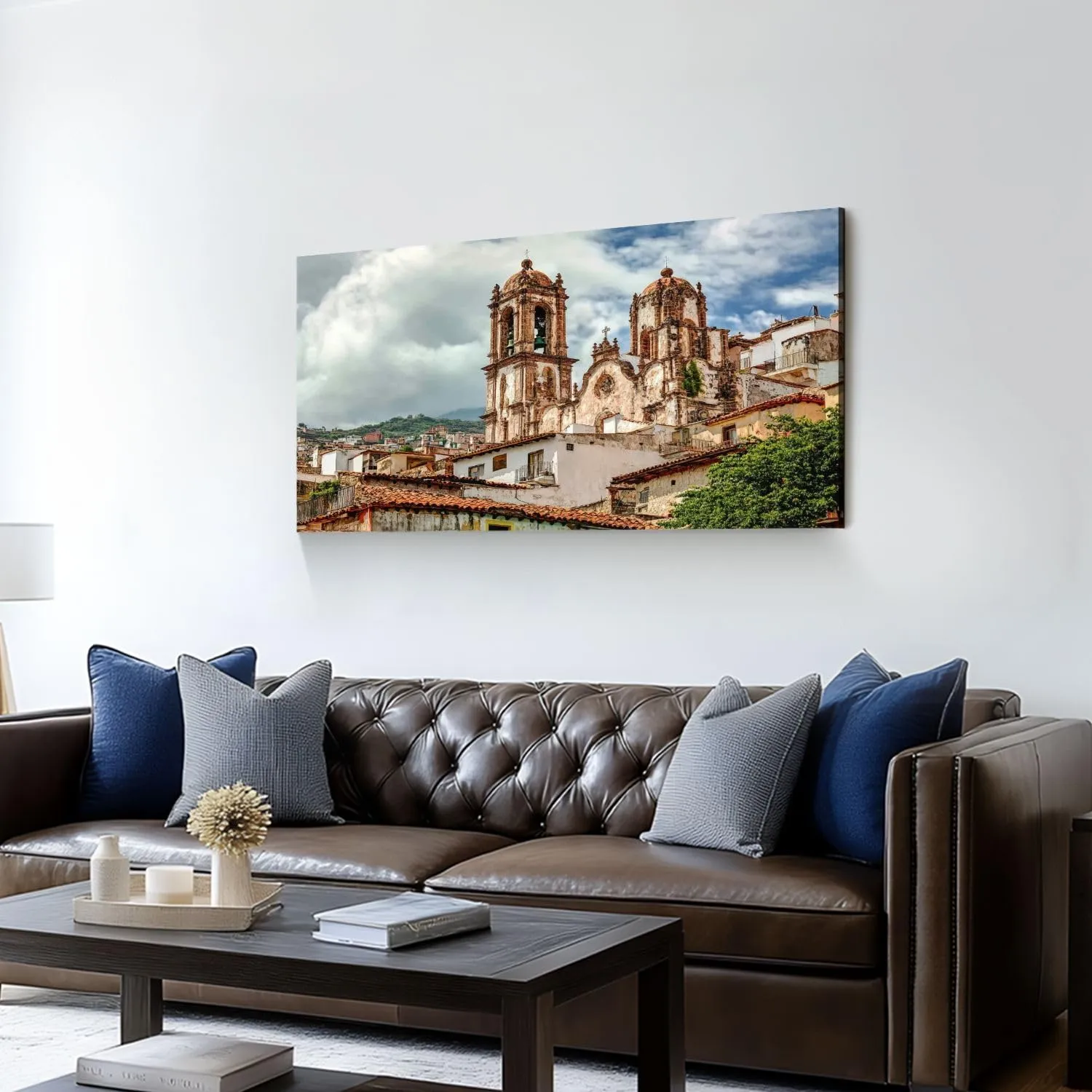 Canvas Wall Art Prints A beautiful cityscape historic center Taxco central Mexico Large Framed Wall Art Painting Artwork Poster Hanging Home Decor for Living Room Office Bathroom 20"x40"