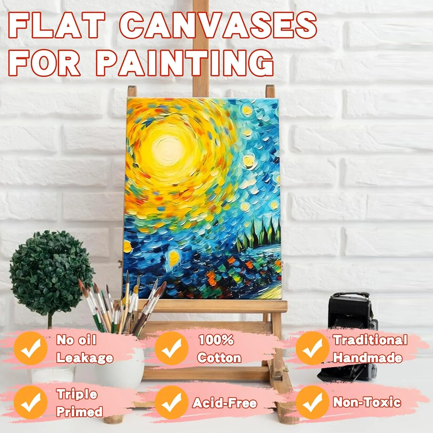 Canvases for Painting 11x14 Inch, 21 Pack Blank Painting Canvas Boards for Painting Supplies-Cotton Canvas Panels Acid-Free Primed for Oil Paint,Watercolor, Acrylic Paint, Gouache and Tempera.