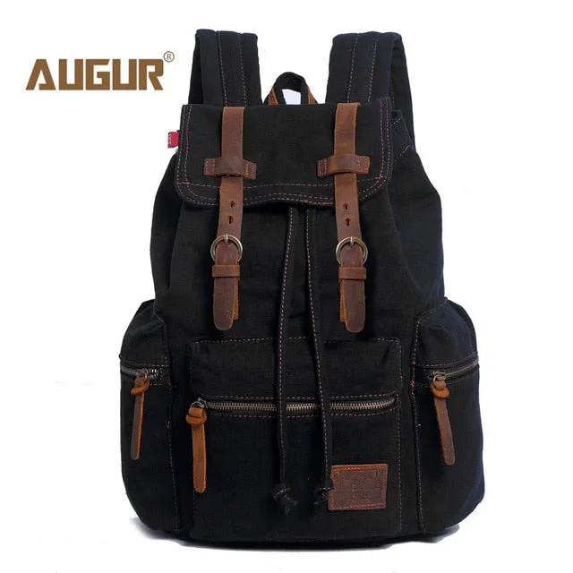 Capacity  Rucksack Men Backpack AUGUR School Laptop  Classic Women Durable Travel Backpack Heavy High-quality for low cost Canvas Large Vintage and Modern design