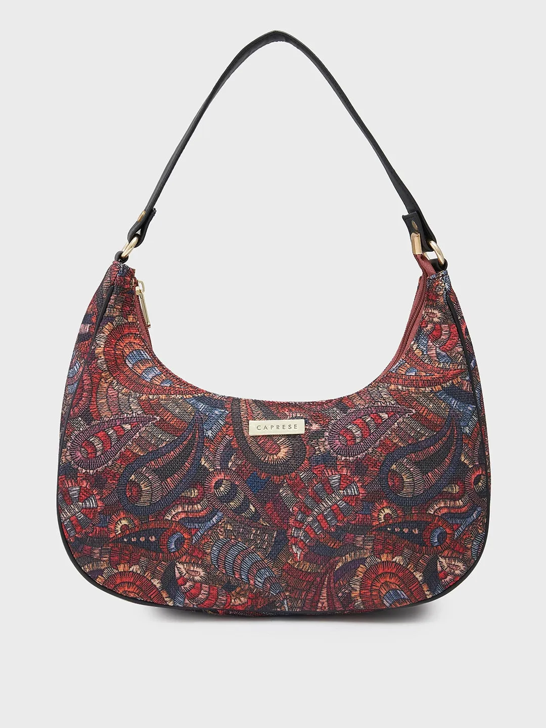 Caprese Kaya Medium Printed Pink Hobo Bag