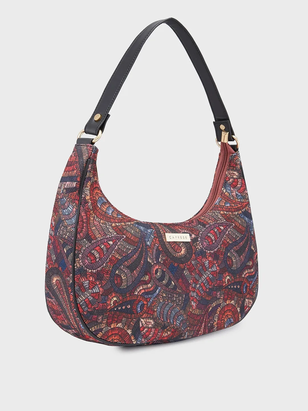 Caprese Kaya Medium Printed Pink Hobo Bag