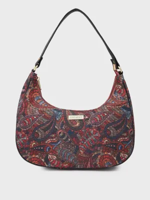 Caprese Kaya Medium Printed Pink Hobo Bag