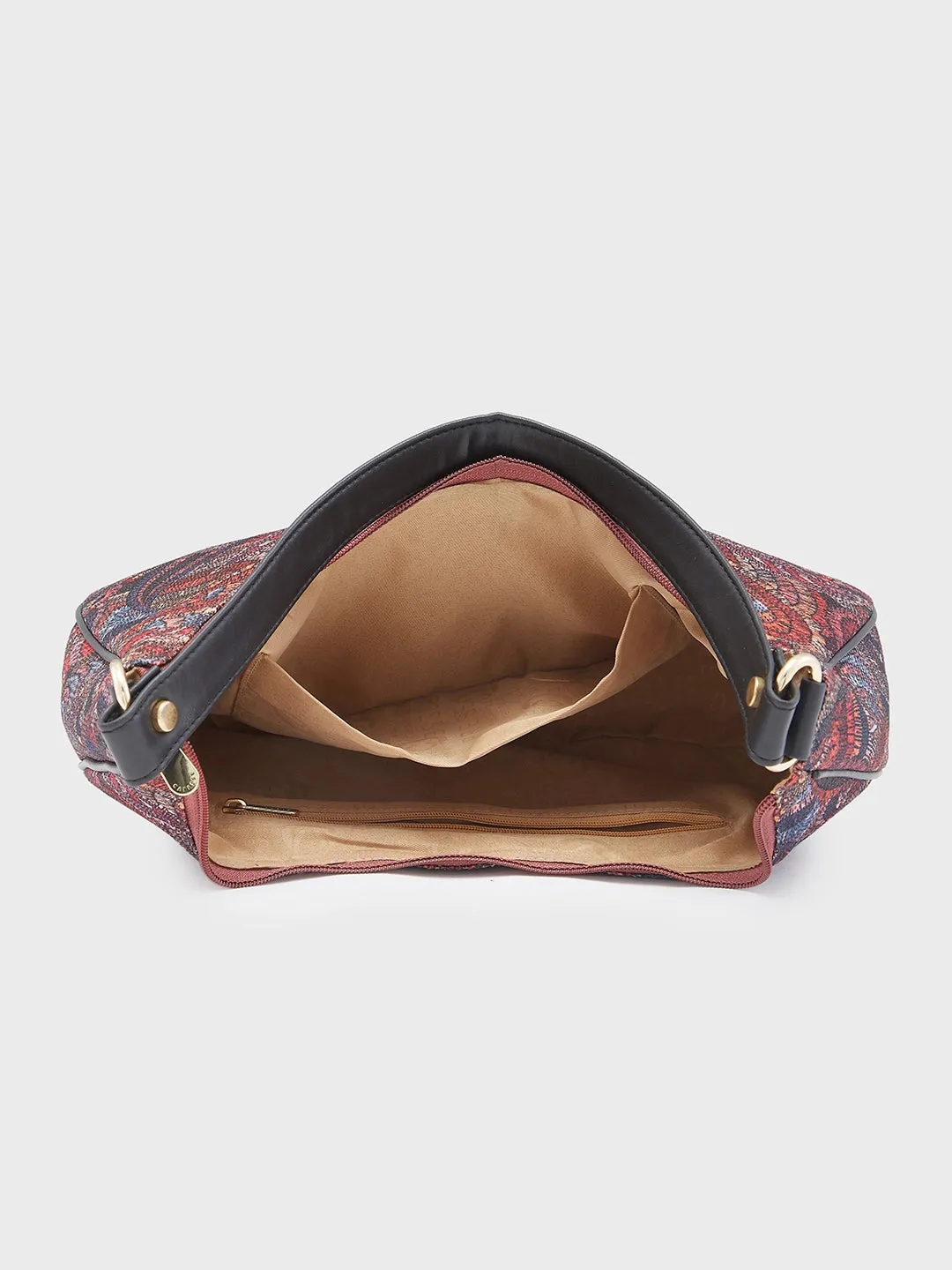 Caprese Kaya Medium Printed Pink Hobo Bag