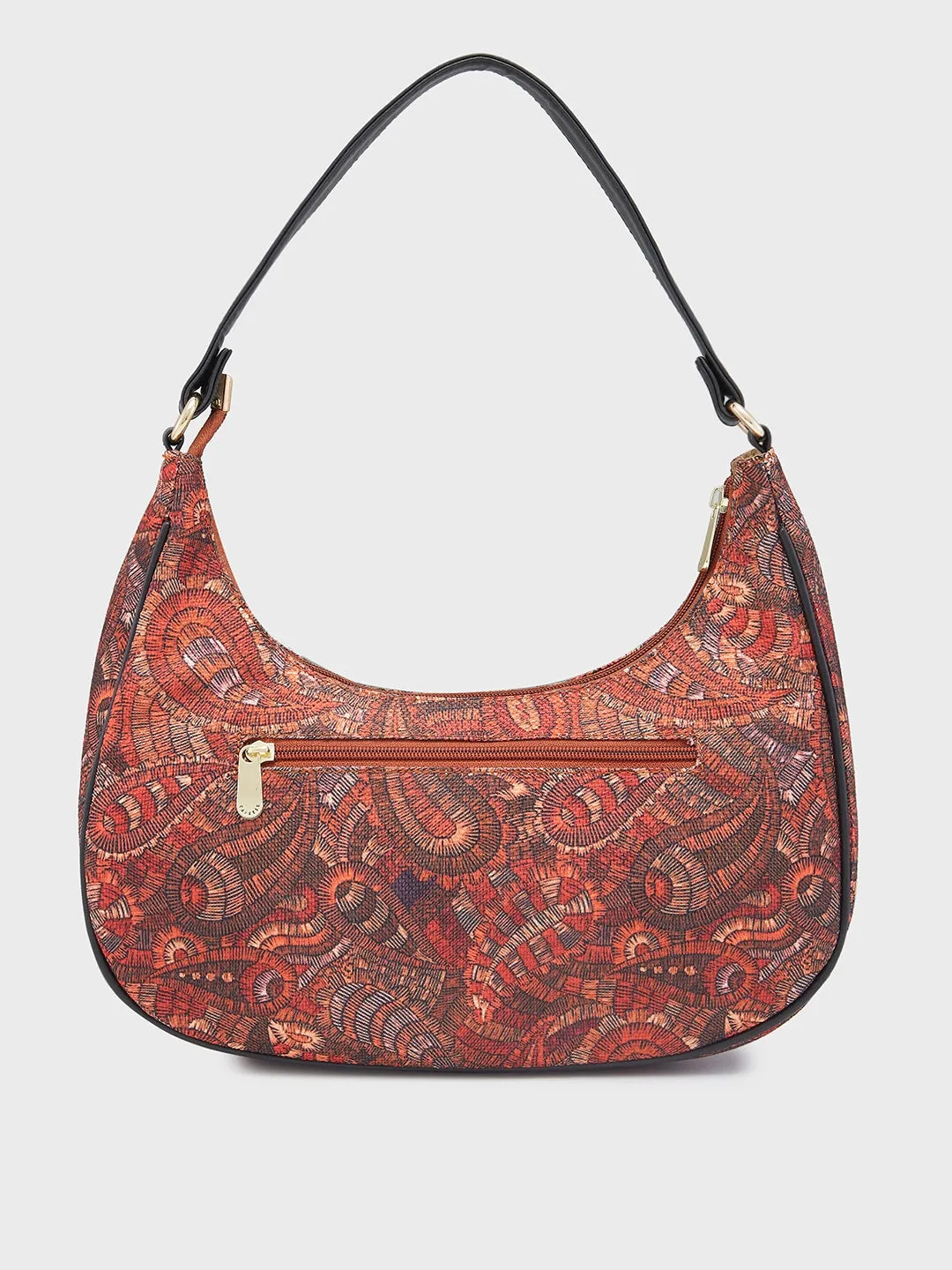 Caprese Kaya Printed Medium Red Hobo Bag