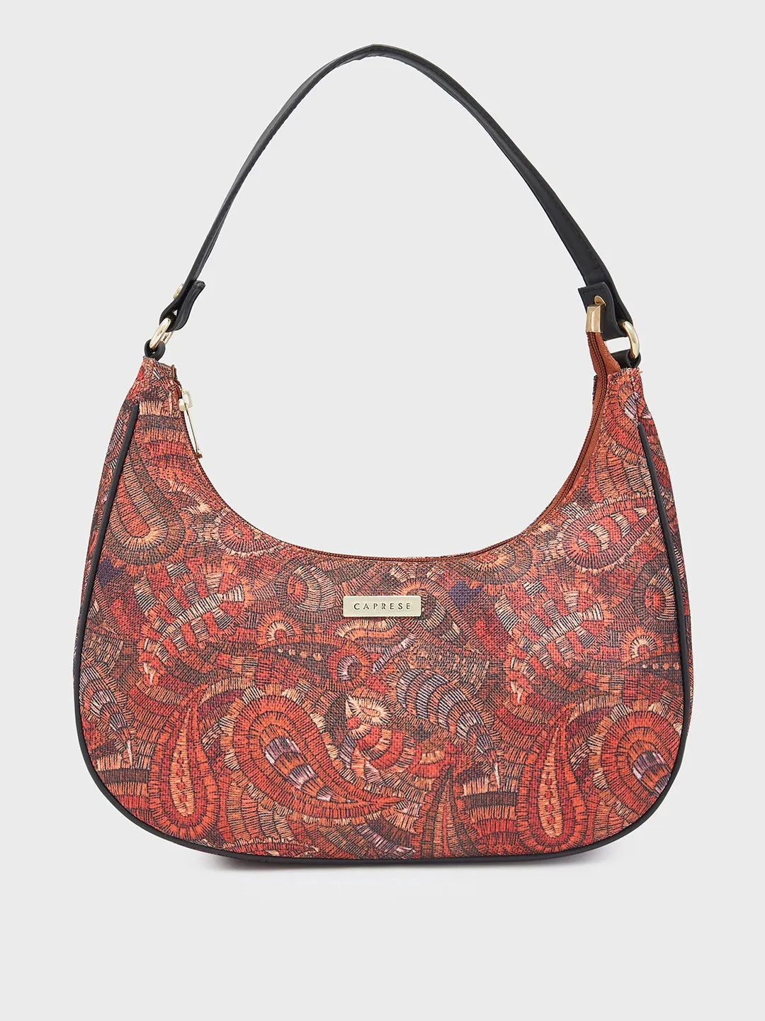 Caprese Kaya Printed Medium Red Hobo Bag