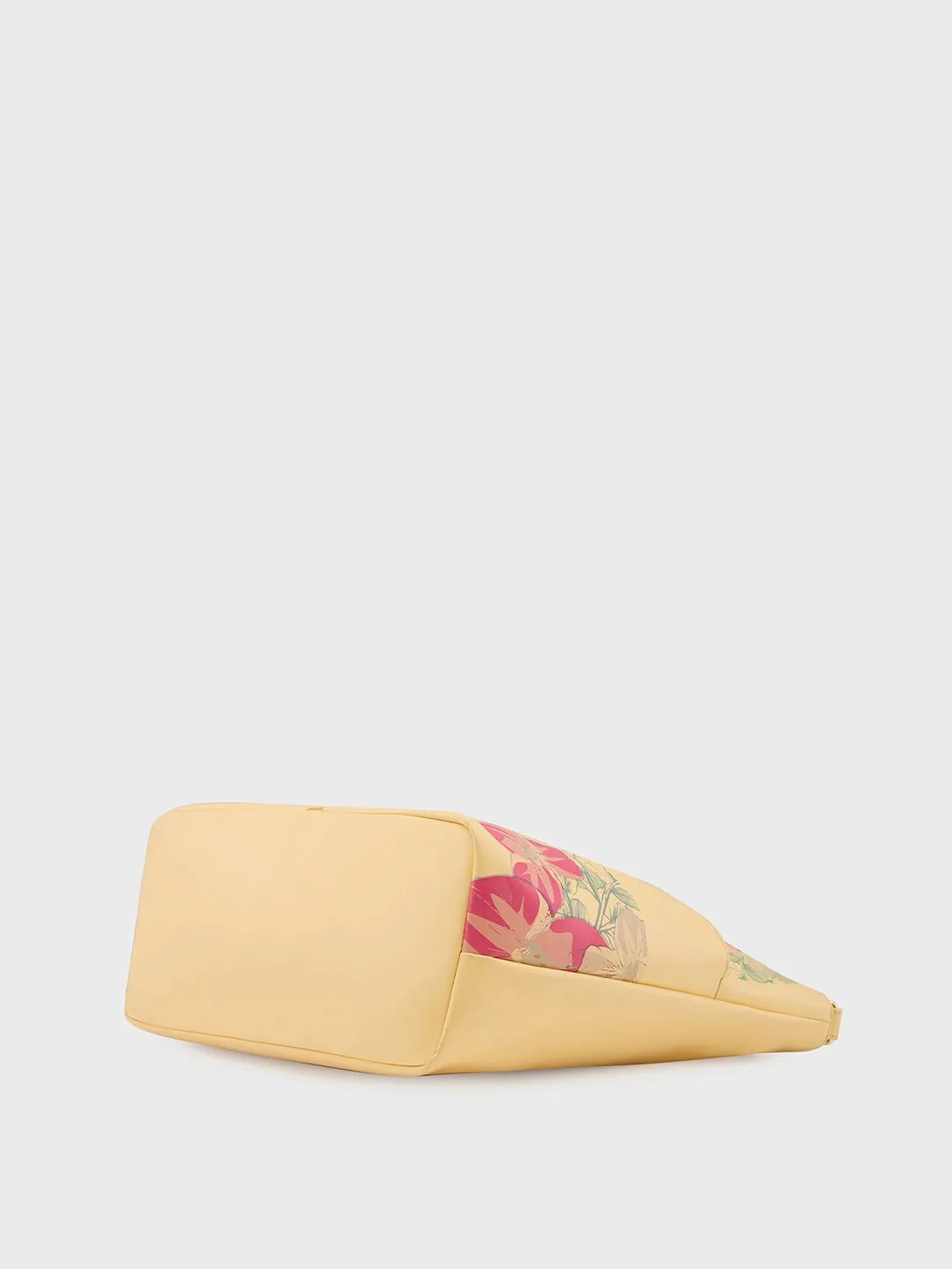 Caprese Shanaya Medium Printed Yellow Tote Bag