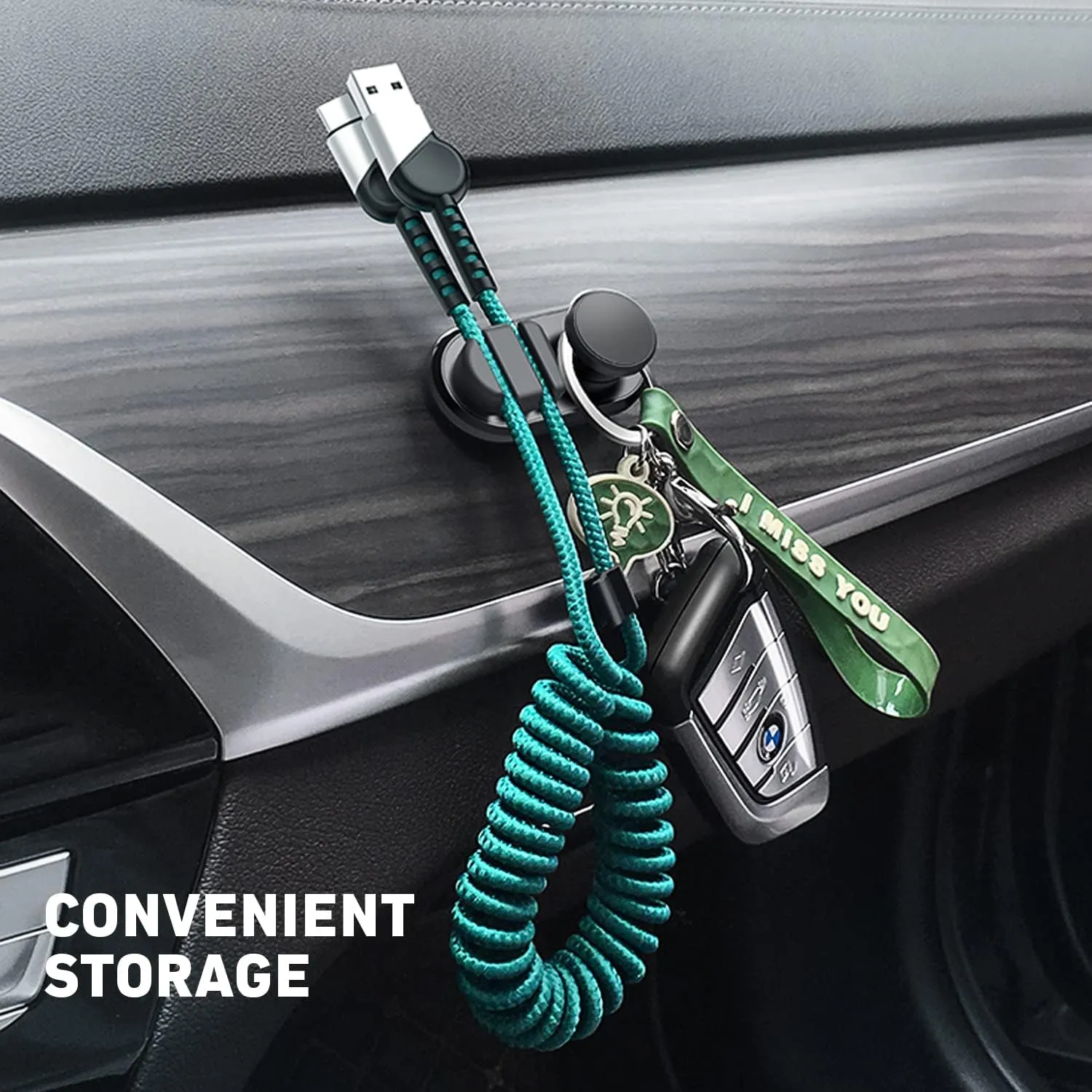 Car Dashboard Hook Holder for Key, Charging Cable, Data Cable,Earphone Cable,Bag and Mask, Phone Cord Organizer Stick on Dashboard,Hanging Hooks, Holder, Organizer, Winder for Car,Door and Wall