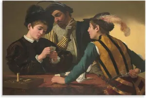 Caravaggio Artist The Cardsharps Art Poster Canvas Painting Decor Wall Print Photo Gifts Home Modern Decorative Posters Framed/Unframed 24x36inch(60x90cm)