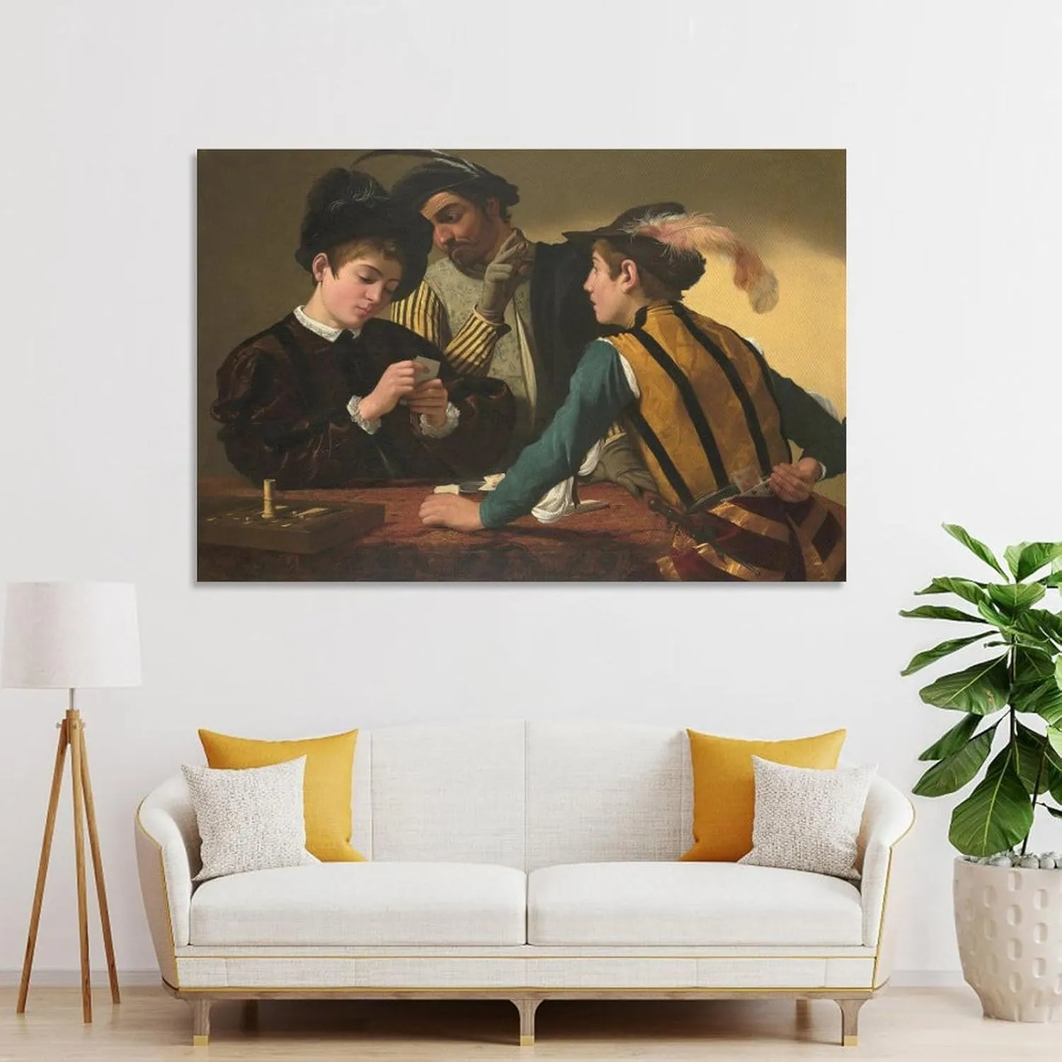 Caravaggio Artist The Cardsharps Art Poster Canvas Painting Decor Wall Print Photo Gifts Home Modern Decorative Posters Framed/Unframed 24x36inch(60x90cm)