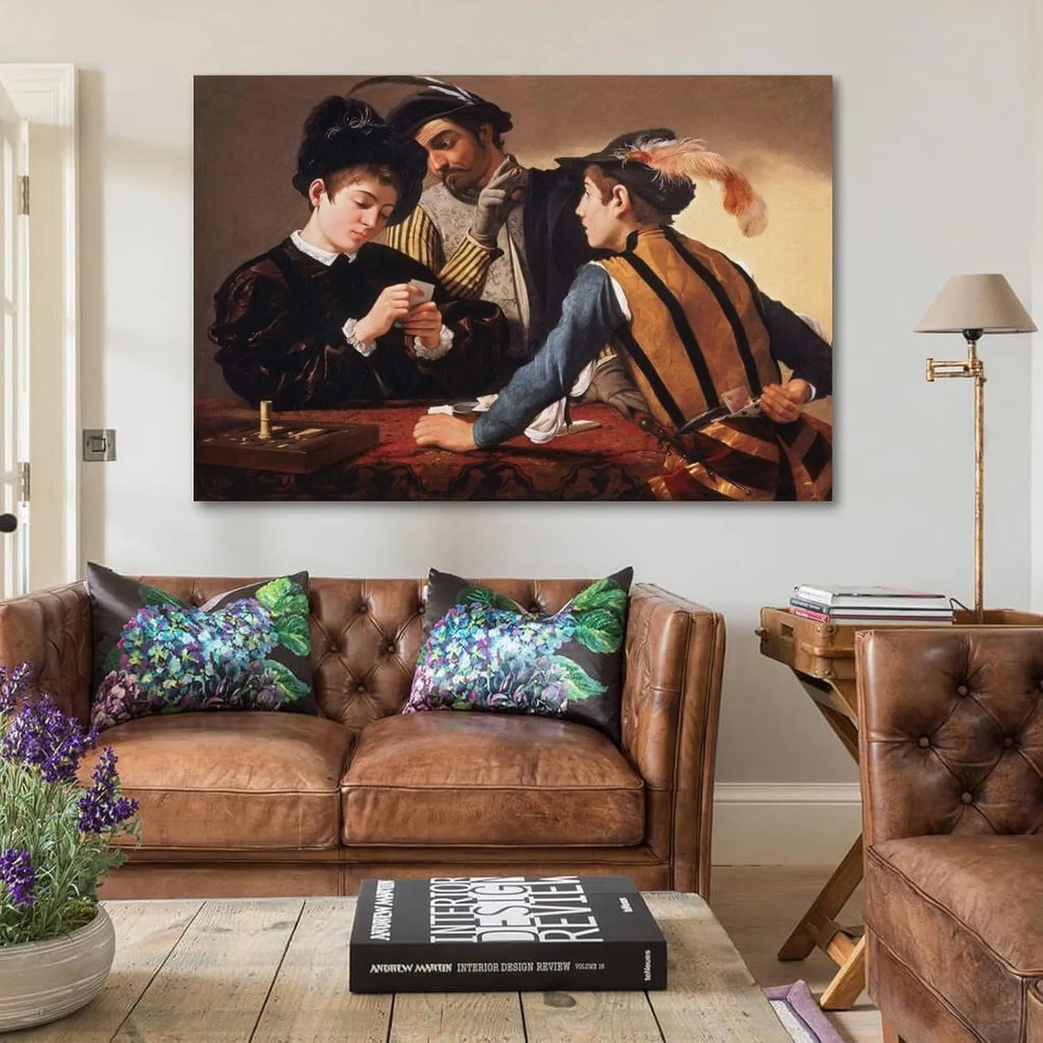 Caravaggioo Painter Work（Cardsharps） poster Canvas Art And Wall Art Picture Print Modern Family Bedroom Decors 20x30inch(50x75cm)