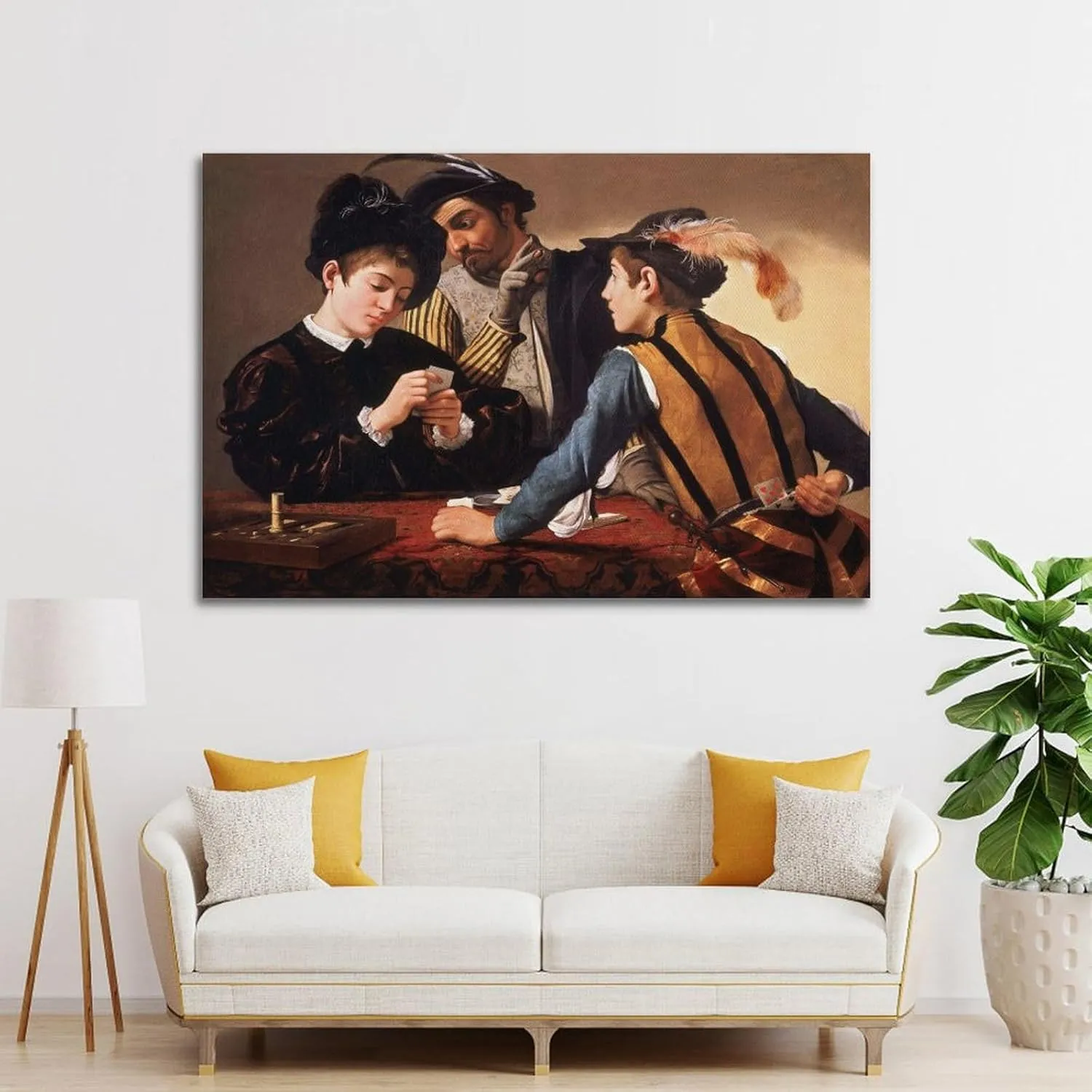 Caravaggioo Painter Work（Cardsharps） poster Canvas Art And Wall Art Picture Print Modern Family Bedroom Decors 20x30inch(50x75cm)