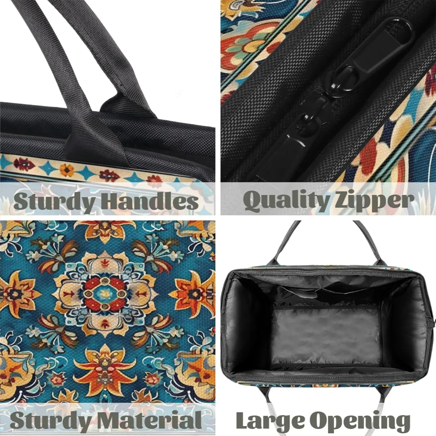 Carpet Flower Pattern Gym Bag for Women Men Travel Sports Duffel Bag with Trolley Sleeve Waterproof Sport Weekender Overnight Bag Carry On Tote Bag for Travel Gym Sport-7
