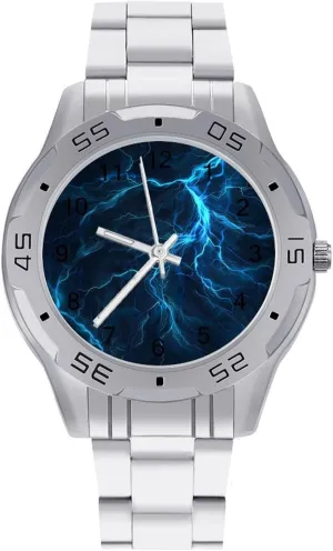 Cartoon Glowing Thunder Simple Stainless Steel Band Business Watch Dress Wrist Unique Luxury Work Casual Waterproof Watches