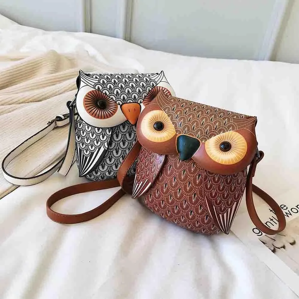 Cartoon Owl Shaped Shoulder Bag, Lightweight Novelty Animal Crossbody Bag, Women PU Leather Fashion Casual Satchel Purse