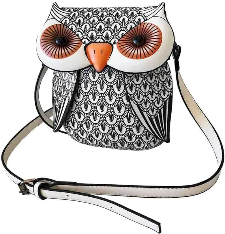 Cartoon Owl Shaped Shoulder Bag, Lightweight Novelty Animal Crossbody Bag, Women PU Leather Fashion Casual Satchel Purse