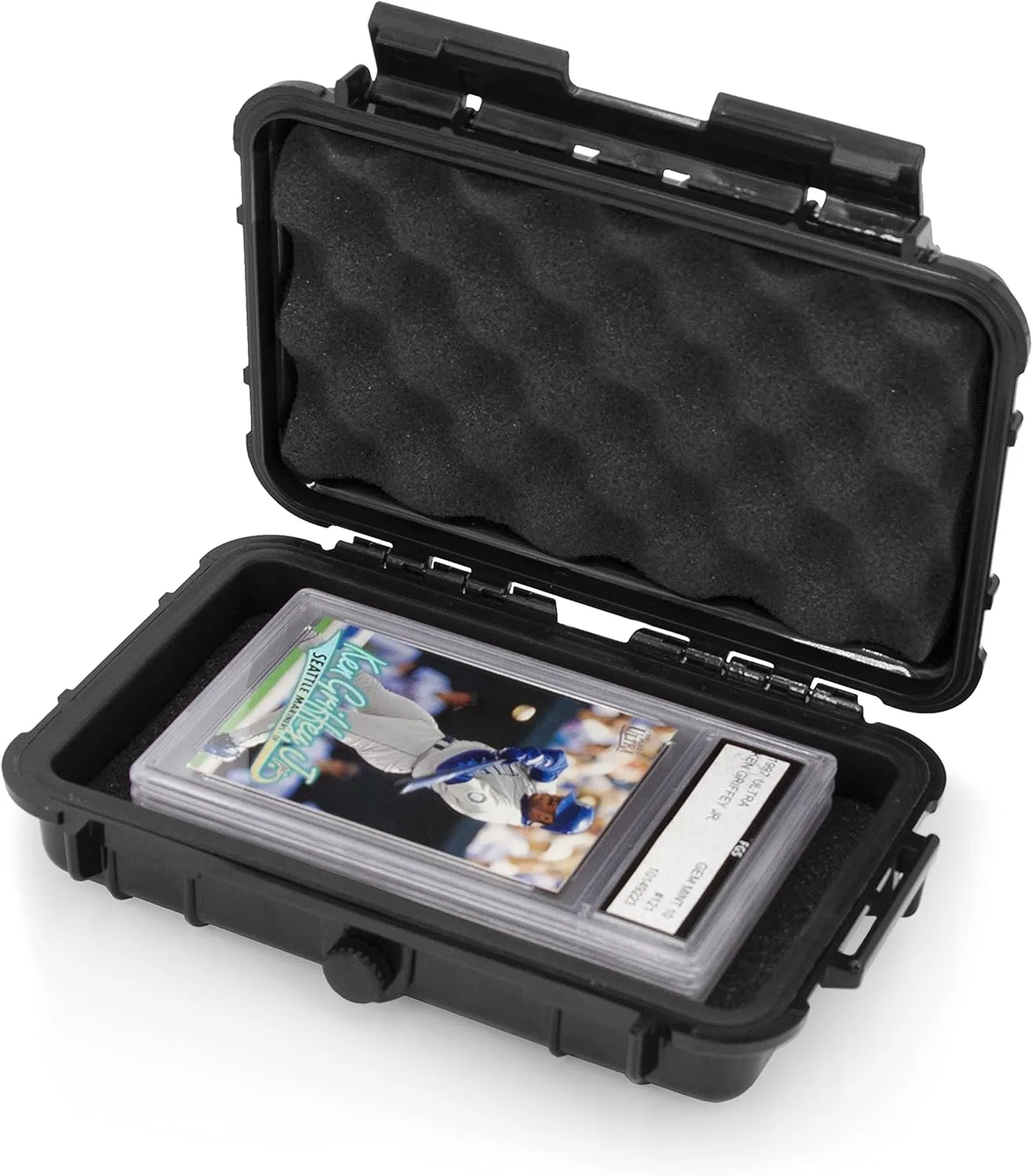 CASEMATIX Graded Card Storage Box Sports Trading Card Case Compatible With up 3 BGS 5 PSA Card Graded Sports Card Slabs - Airtight, Waterproof with Moisture and Dust Protection