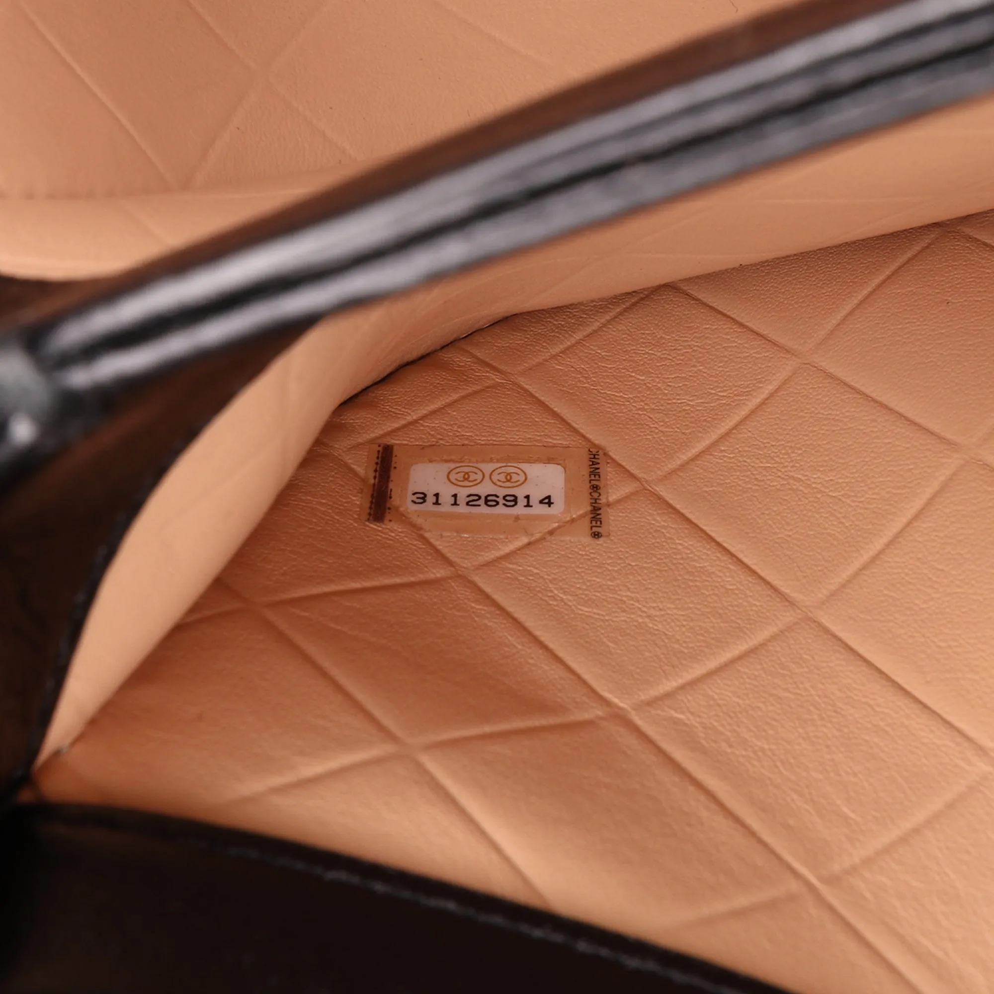 CC Quilted Calfskin Round Moon Messenger Flap